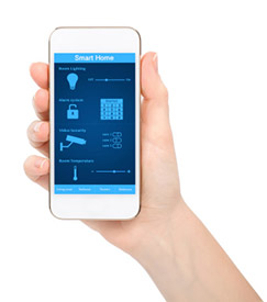 Smart building app on smartphone